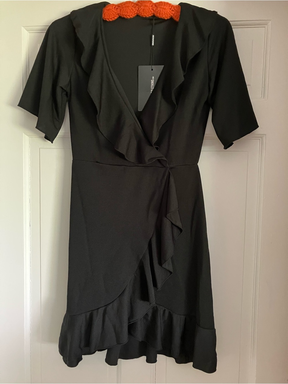 Pretty Little Thing Black Ruffle Wrap Dress - Women